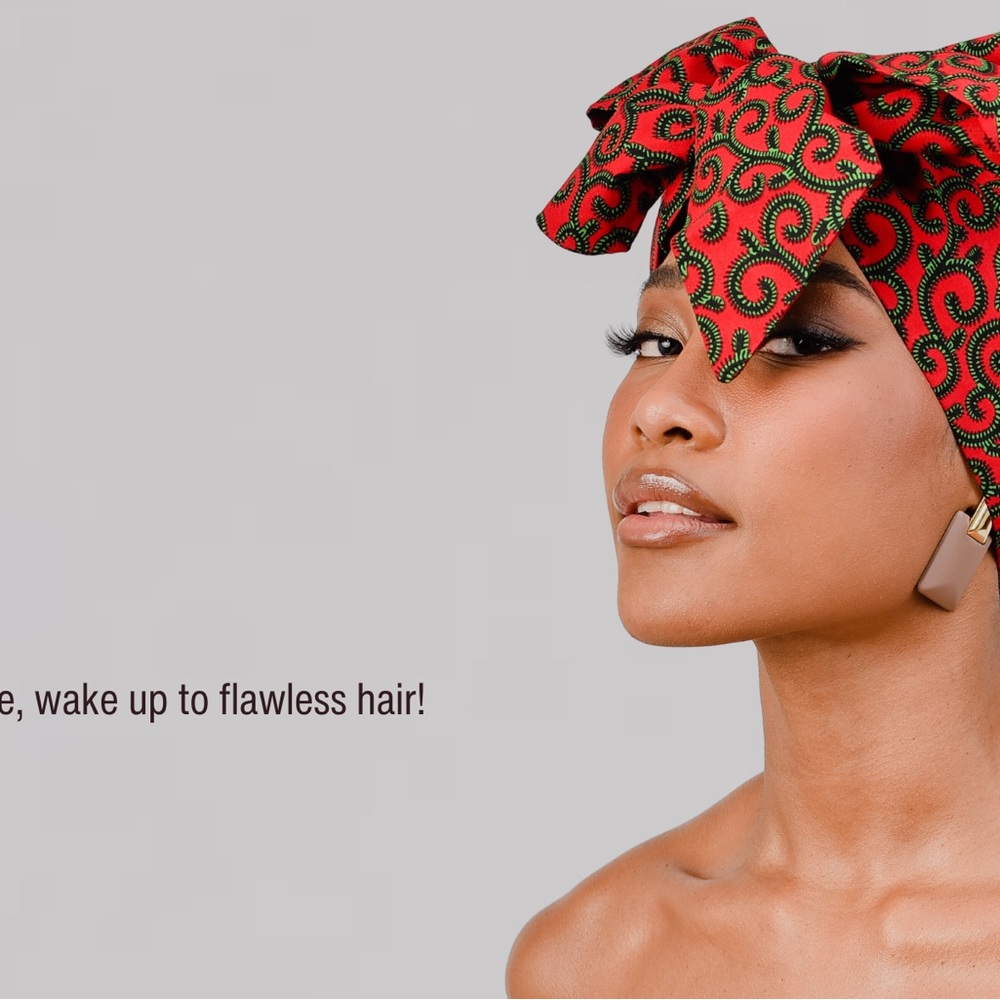 Ankara Satin Bonnet Silk Cap Hair Bonnet for Sleeping, for Women Long Curly Hair - Picture 5 of 5